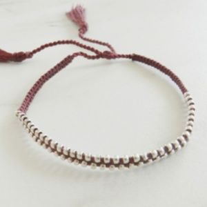 Burgundy Boho Metal Bracelet